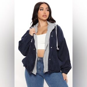 Fashion nova hanging with the boys corduroy jacket 2x new